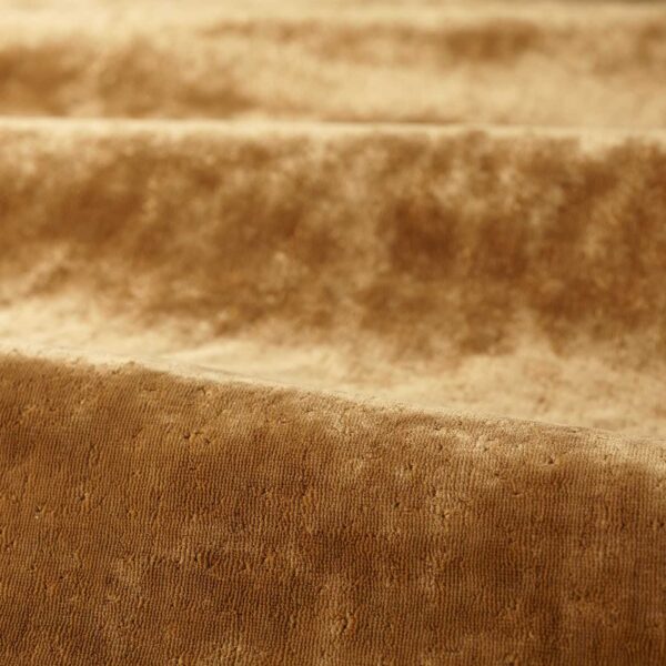 Curzon Fabric - Amber by orange plain velvet-chenille fabric from Zoffany