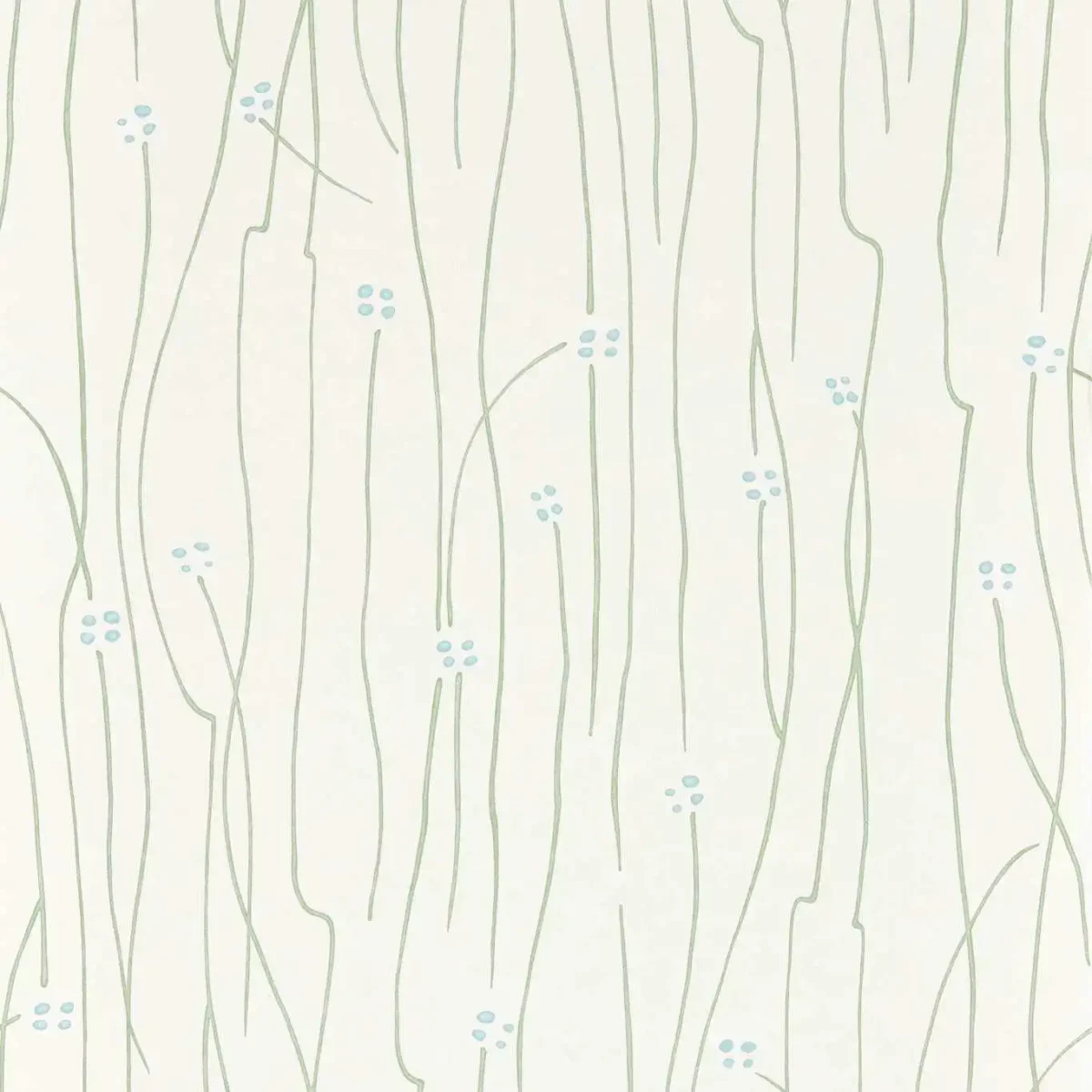 Eizou Wallpaper - Avocado / Sky / Chalk by green botanical wallpaper from harlequin