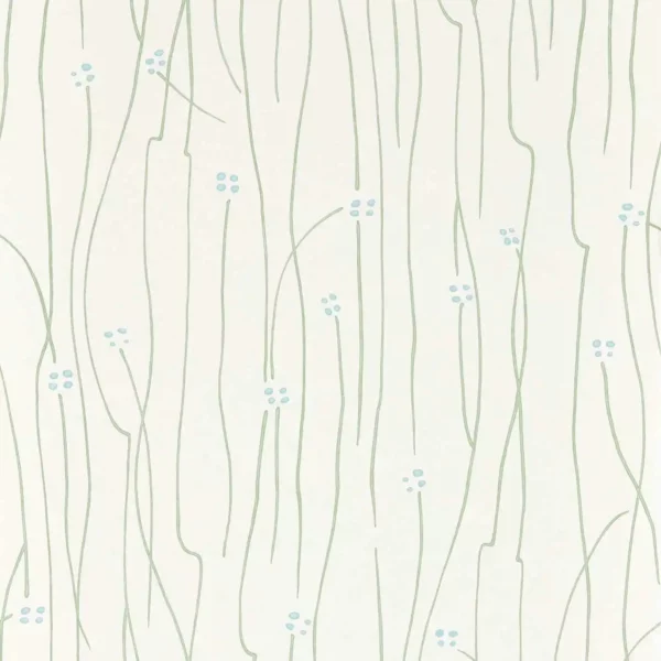 Eizou Wallpaper - Avocado / Sky / Chalk by green botanical wallpaper from harlequin