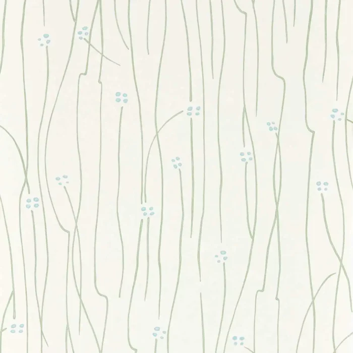Eizou Wallpaper - Avocado / Sky / Chalk swatch