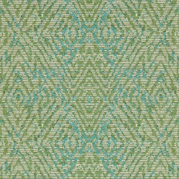 Hansha Wallpaper - Kelly / Lagoon by green geometric wallpaper from harlequin