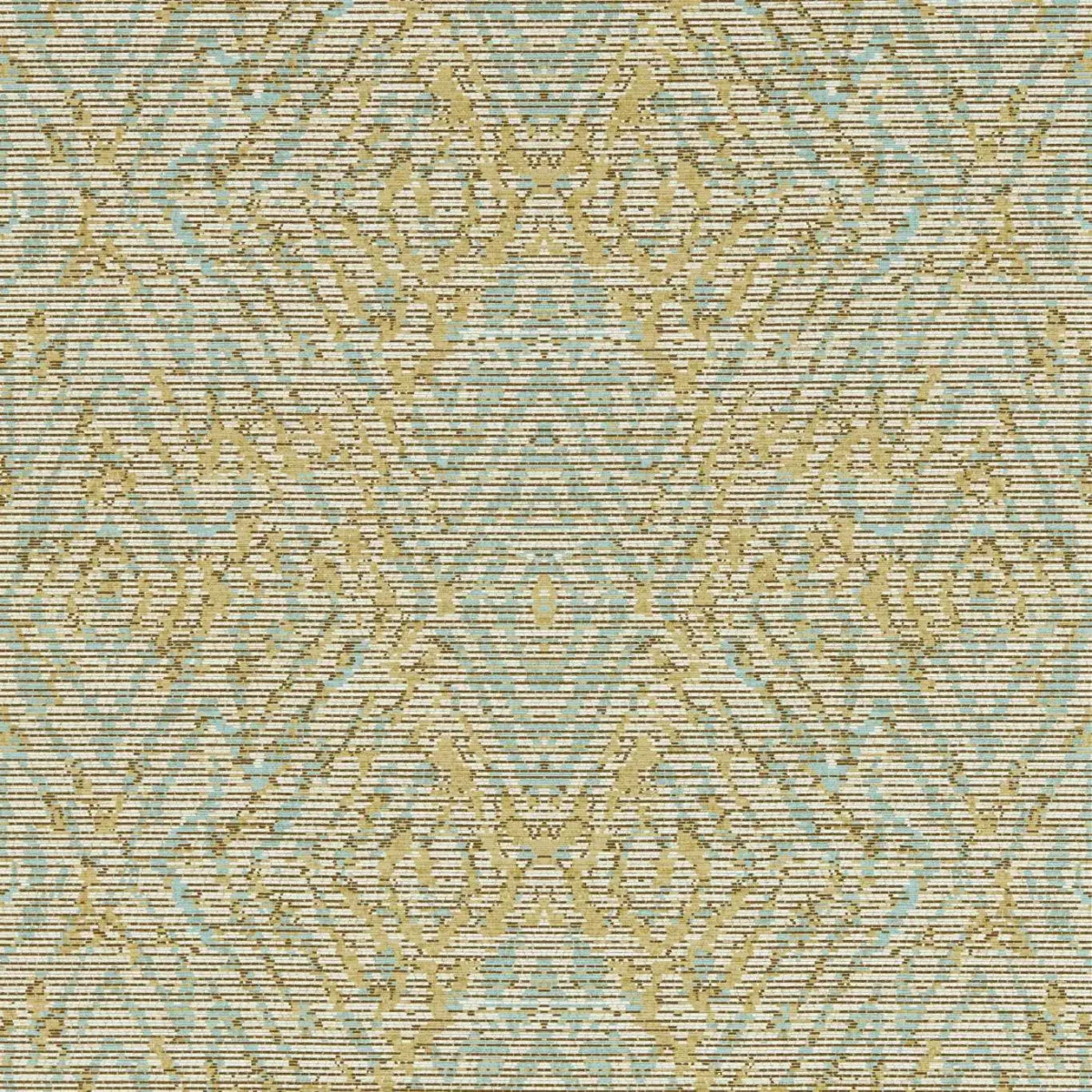 Hansha Wallpaper - Buttermilk / Sky by brown geometric wallpaper from harlequin