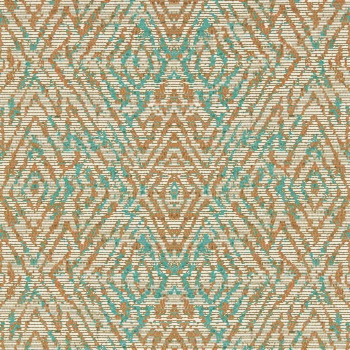 Hansha Wallpaper - Paprika / Teal swatch