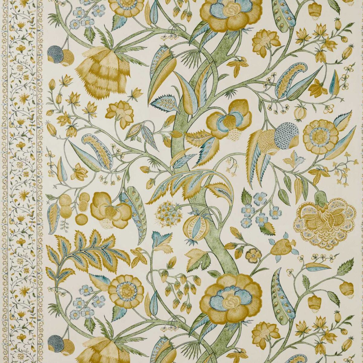 Artisan Palampore Wallpaper - Primrose by green botanical wallpaper from zoffany