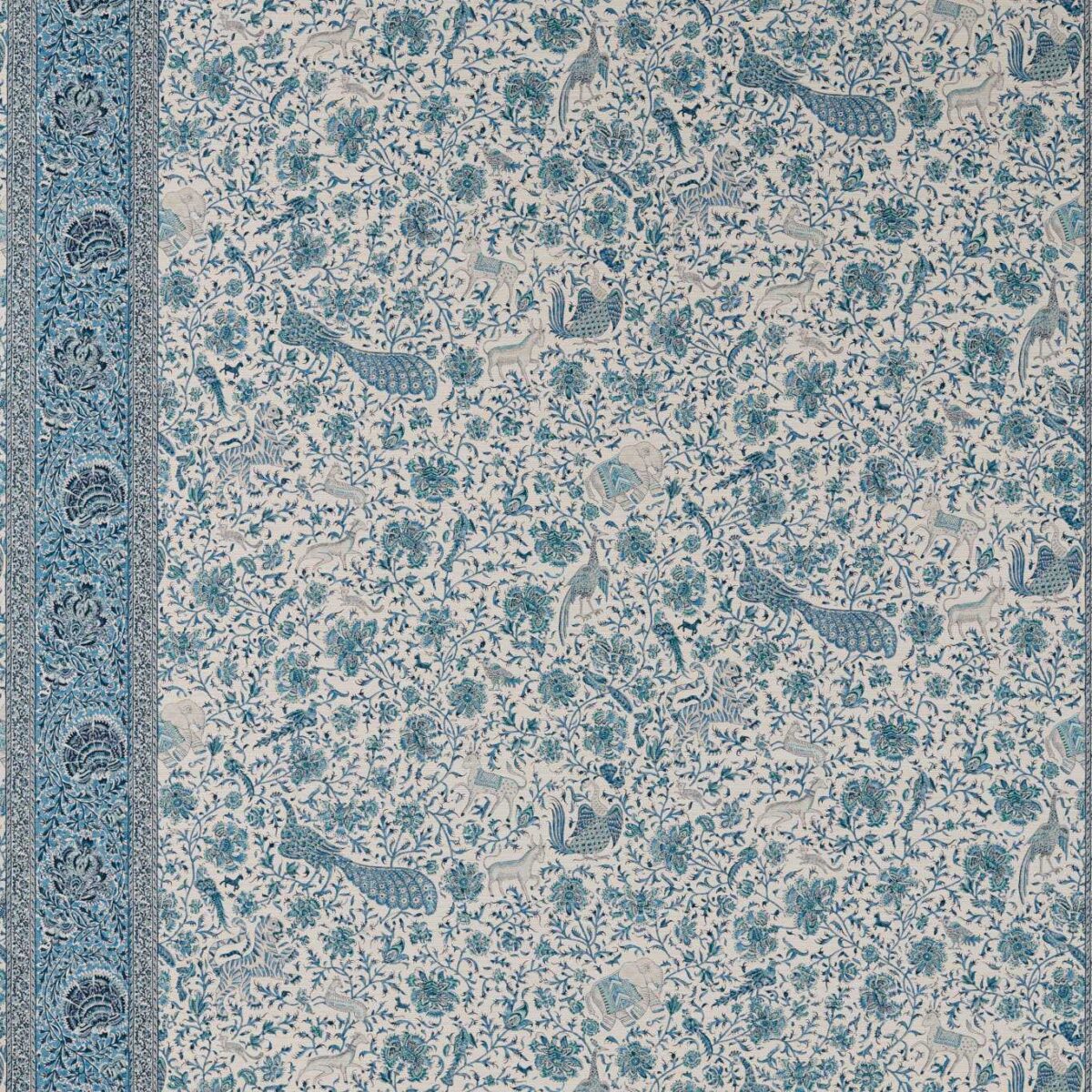 Mughal Menagerie Wallpaper - Mazarine Blue by blue animal wallpaper from zoffany