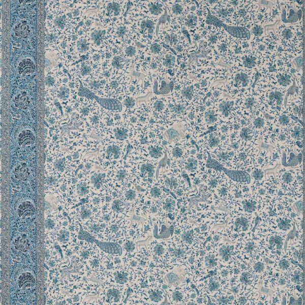 Mughal Menagerie Wallpaper - Mazarine Blue by blue animal wallpaper from zoffany