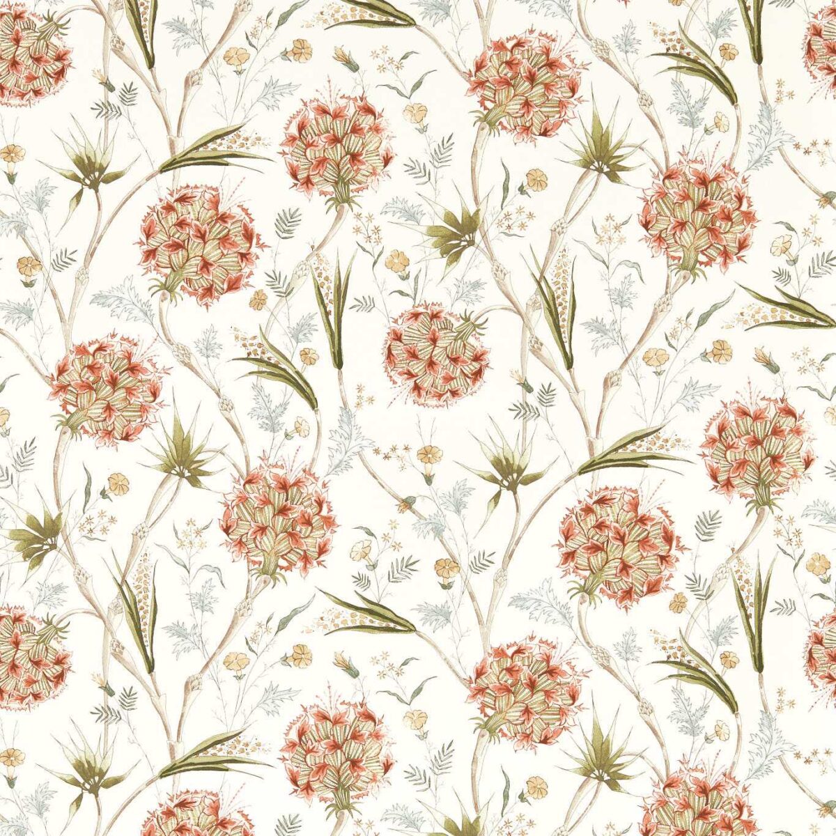 Wallichi Wallpaper - Russet / Olive by red botanical wallpaper from zoffany
