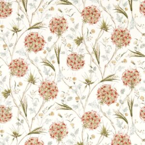 red botanical wallpaper from zoffany