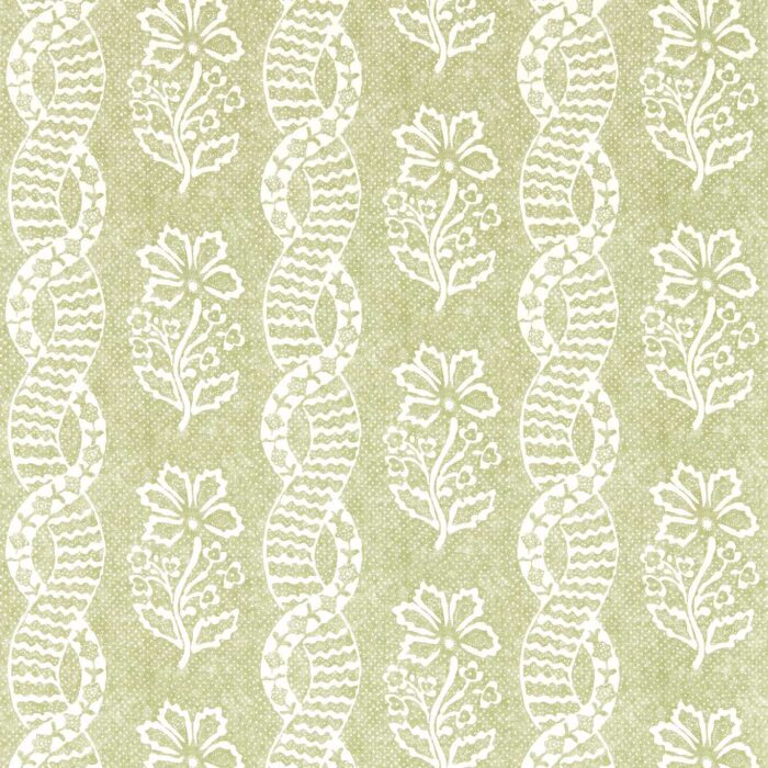 Dabu Stripe Wallpaper - Pale Olive swatch
