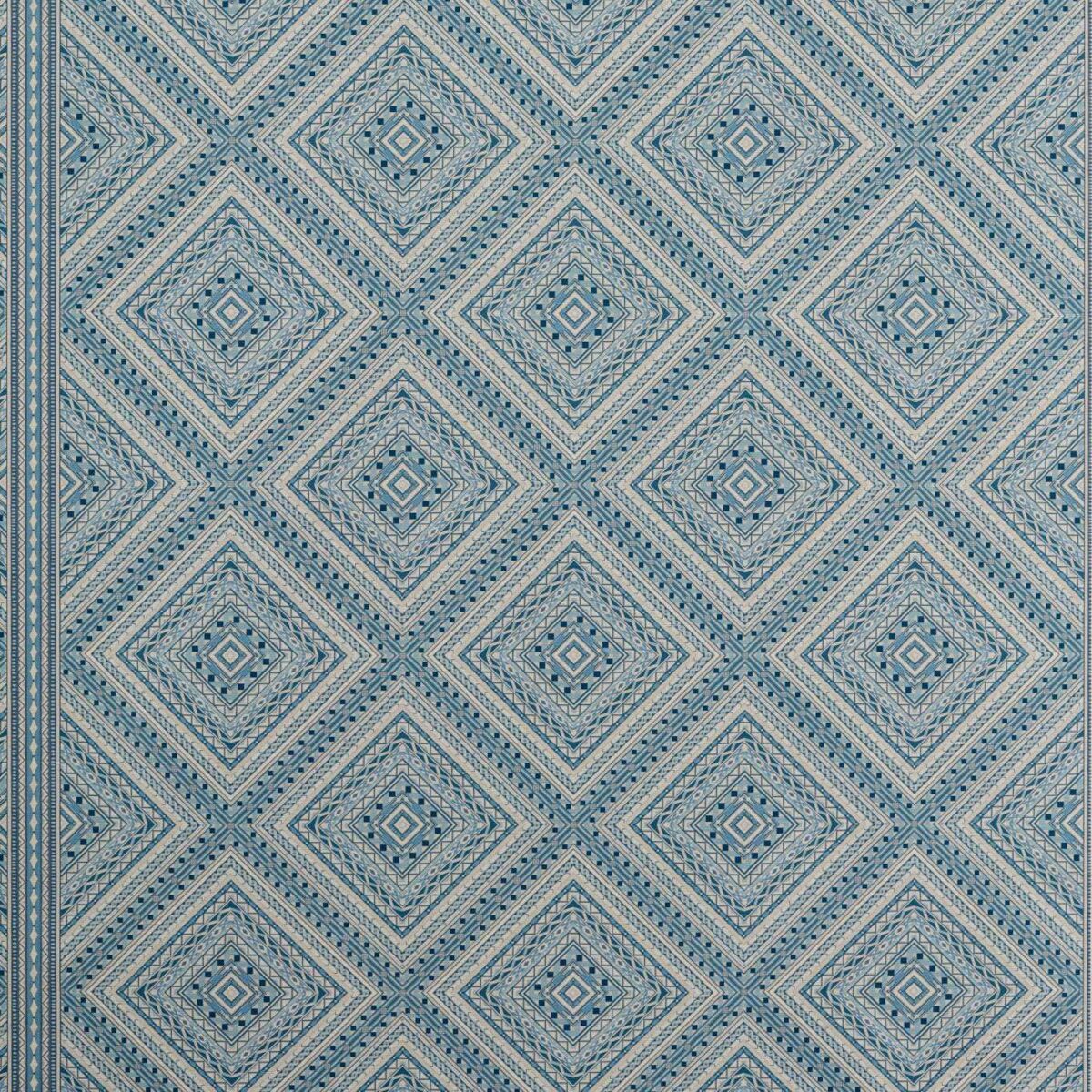 Marquetry Trellis Wallpaper - Azure by blue geometric wallpaper from zoffany