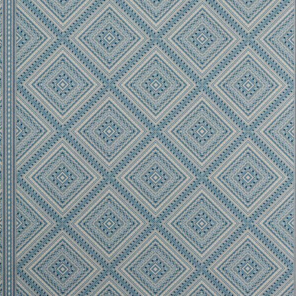Marquetry Trellis Wallpaper - Azure by blue geometric wallpaper from zoffany