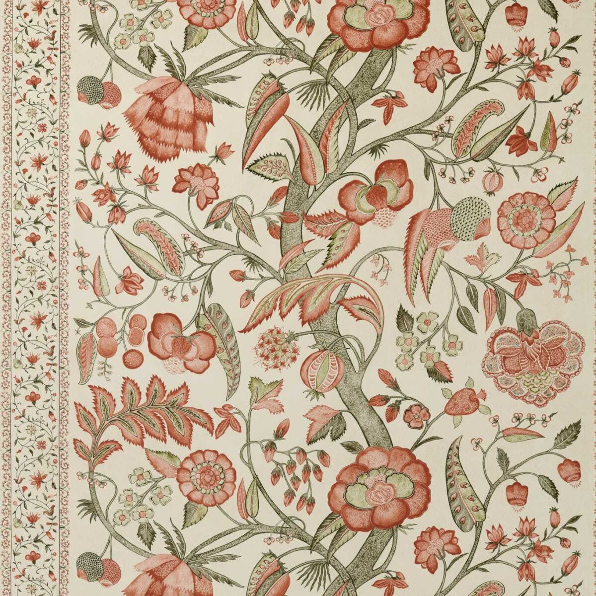 Artisan Palampore Wallpaper - Russet by green botanical wallpaper from zoffany