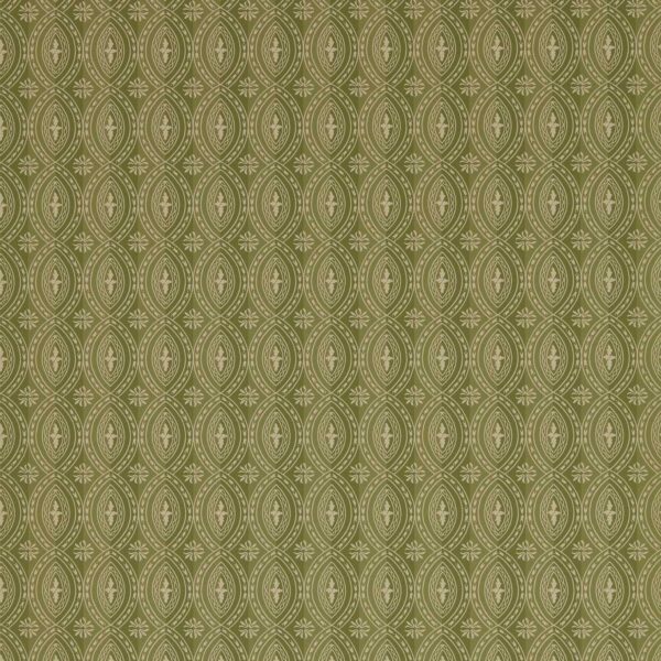 Semper Wallpaper - Evergreen by green striped wallpaper from zoffany