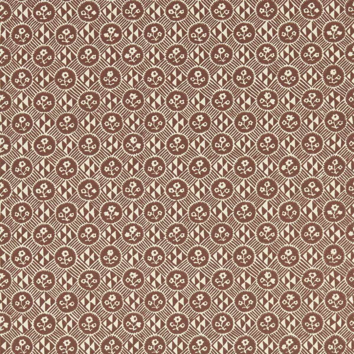 Diamonds & Flowers Wallpaper - Bordeaux by brown botanical wallpaper from zoffany