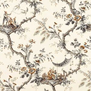 black-grey misc linen fabric from Zoffany