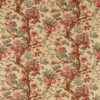 red botanical linen fabric from Zoffany