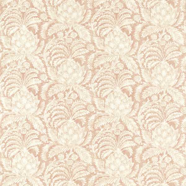 Pina de Indes Fabric - Tuscan Pink by pink botanical linen fabric from Zoffany