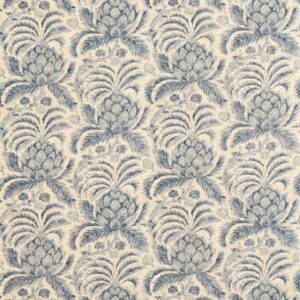 blue botanical linen fabric from Zoffany