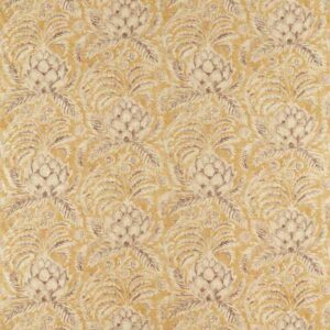 yellow botanical linen fabric from Zoffany