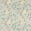 blue botanical linen fabric from Zoffany
