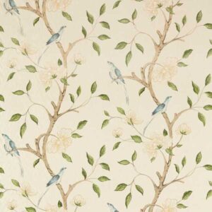 green botanical linen fabric from Zoffany