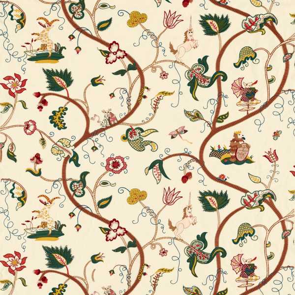 Hampton Embroidery Fabric - Tapestry by multicolour botanical embroideried fabric from Zoffany