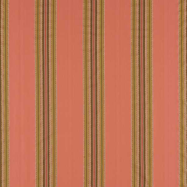 Lisere Stripe Fabric - Venetian Red by red striped cotton fabric from Zoffany
