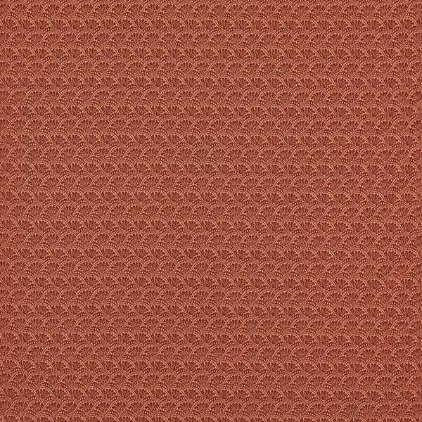 Tudor Damask Fabric - Cochineal by red botanical cotton fabric from Zoffany