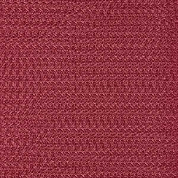 Tudor Damask Fabric - Crimson by red botanical cotton fabric from Zoffany