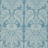 blue botanical silk-satin fabric from Zoffany