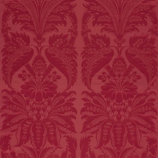 Clandon Damask Fabric - Cinnabar by Clandon Damask Fabric - Cinnabar from