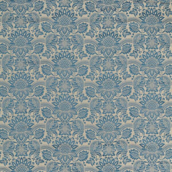 Pomegranate Brocatelle Fabric - Wedgwood Blue by Pomegranate Brocatelle Fabric - Wedgwood Blue from