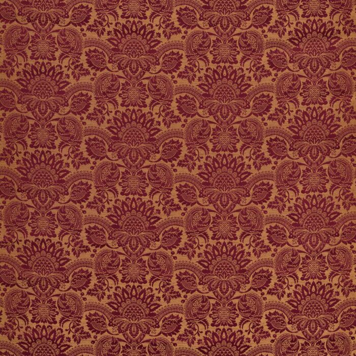 Pomegranate Brocatelle Fabric - Cochineal swatch