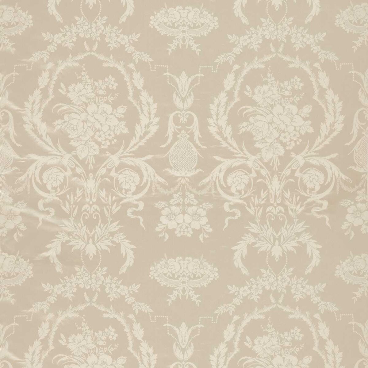 neutral botanical silk-satin fabric from Zoffany