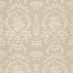 neutral botanical silk-satin fabric from Zoffany