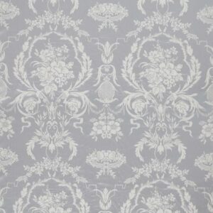 black-grey botanical silk-satin fabric from Zoffany