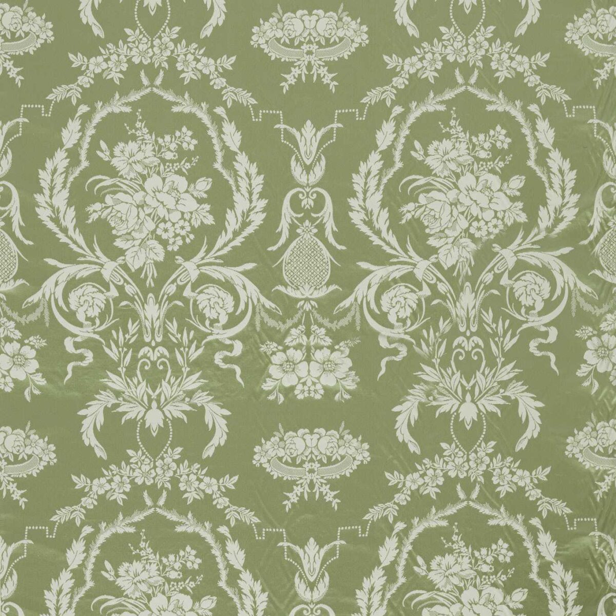 Arabesque Silk Fabric - Pale Olive by Arabesque Silk Fabric - Pale Olive from