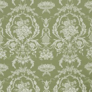 Arabesque Silk Fabric - Pale Olive