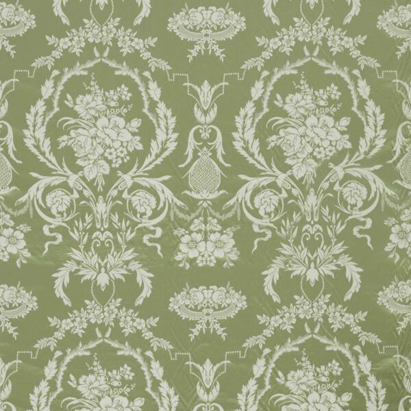 Arabesque Silk Fabric - Pale Olive from