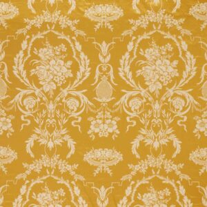yellow botanical silk-satin fabric from Zoffany