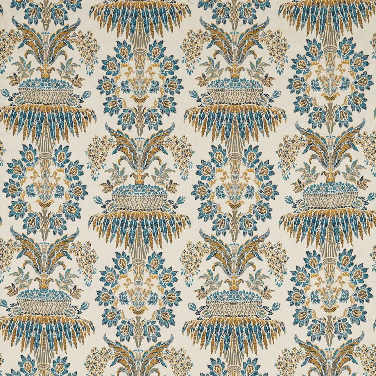 Long Gallery Brocade Fabric - Teal / Gold by blue traditional woolen fabric from Zoffany
