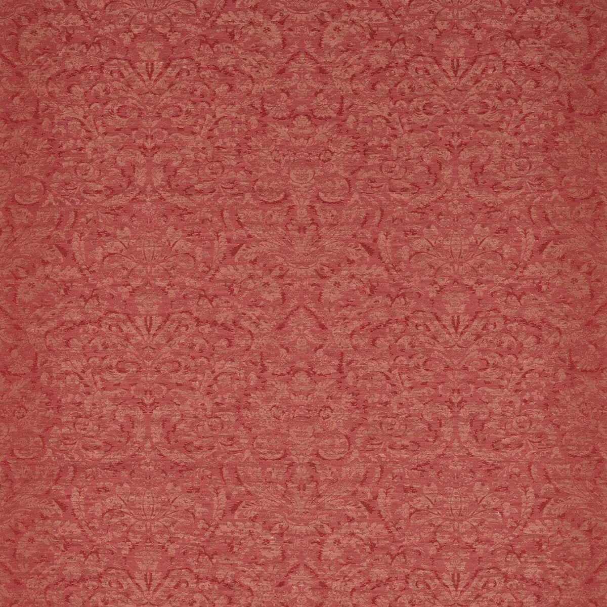 Knole Damask Fabric - Venetian Red by red botanical cotton fabric from Zoffany