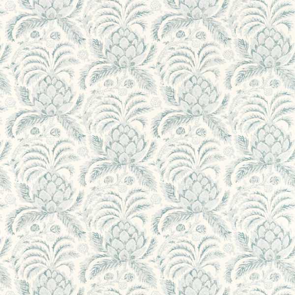 Pina de Indes Wallpaper - Stockholm Blue by blue botanical wallpaper from zoffany