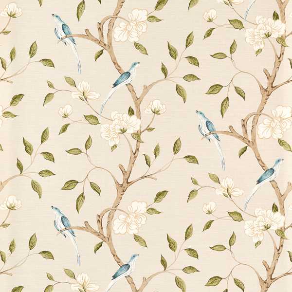 Eleonora Print Wallpaper - Evergreen by blue animal wallpaper from zoffany