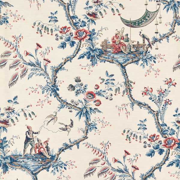 Emperor's Musician Wallpaper - Indigo by blue botanical wallpaper from zoffany