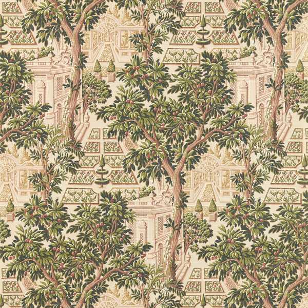Italian Garden Wallpaper - Tuscan Pink by green botanical wallpaper from zoffany