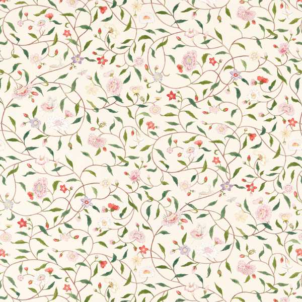 Henrietta's Trail Wallpaper - Perfect White by white botanical wallpaper from zoffany