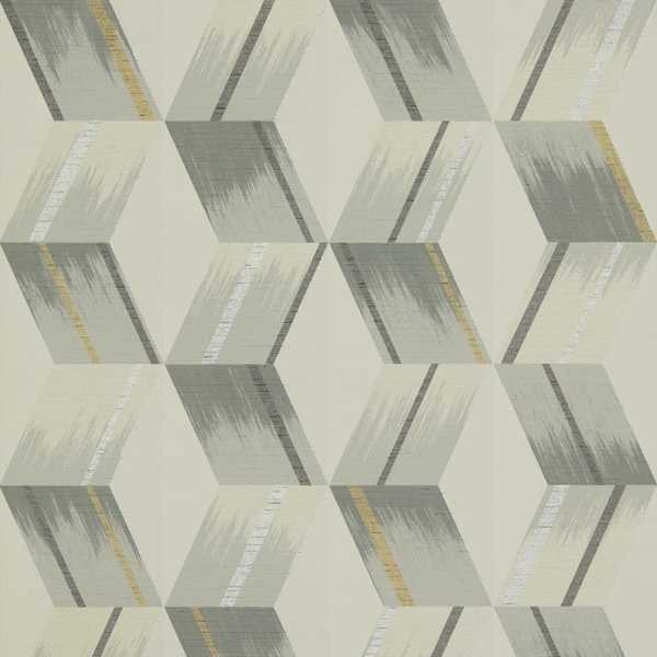 Rhombi Wallpaper - Empire Grey by black-grey geometric wallpaper from zoffany