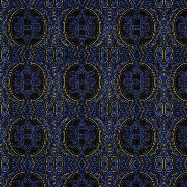 Dot Dangereuse Fabric - Oxford Blue by blue spotted velvet-chenille fabric from Utopia