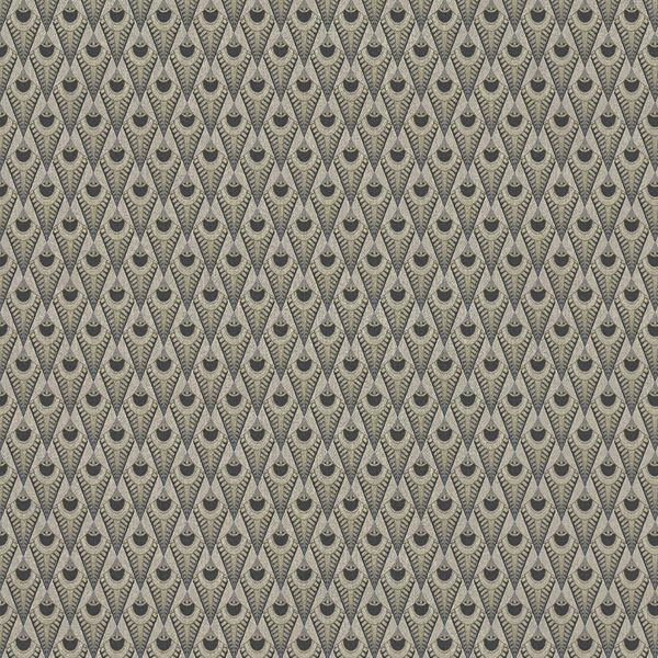Egyptian Cocktail Fabric - Ashlar by neutral retro velvet-chenille fabric from Utopia